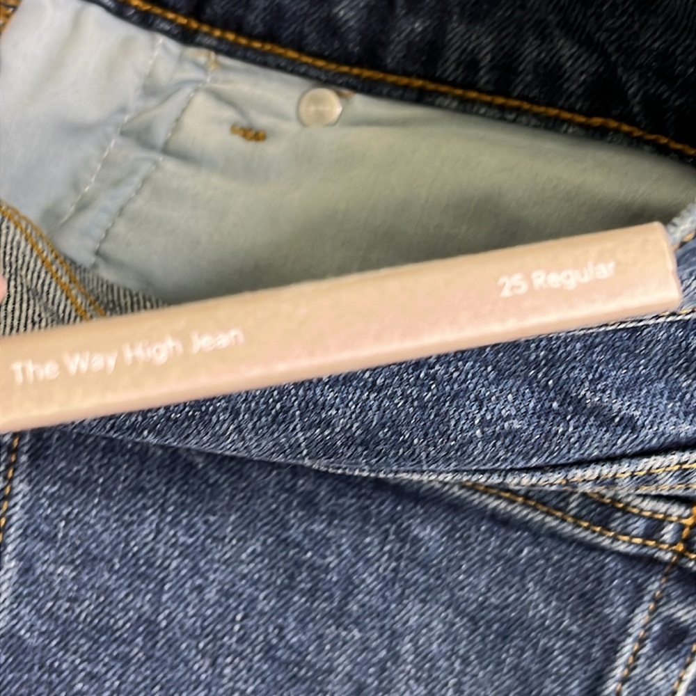 Everlane The Way High Jean Abyss Released Hem Straight leg Denim Jeans, size 25 - Picture 13 of 17